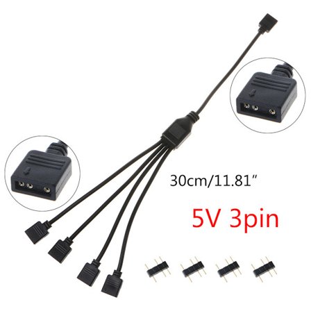RGB Splitter Kabel 5V 3 Pin Adapter Kabel Dator CPU Fläkt Splitter Förlängning Power RGB Interface Connector Hub