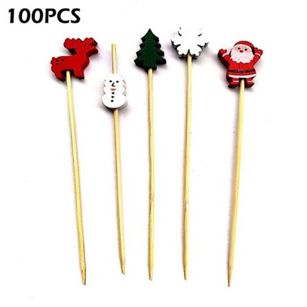 100 stk Julepinner Matpinner Dessertbuffé Frukt