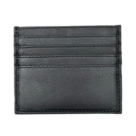 Kortholder med 9 rom, ekte skinn Svart