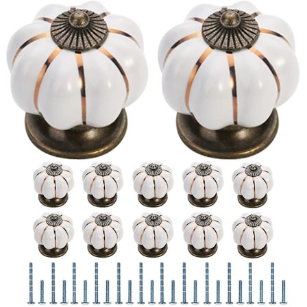 4 st Keramik Knoppar Vintage Knopp Låda Pumpaformad Drag Handtag Möbel Dörr Skåp Garderob Byrå Dekorativ Rosa)(vit)