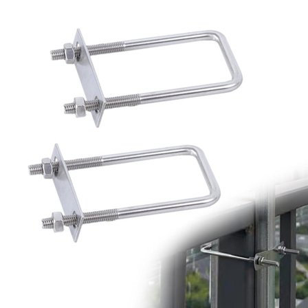 Pakke U-bolte, rustfrit stål for holdbarhed, tagboksbeslag, med ramme og beslag, vedligeholdelsestilbehør til Tr