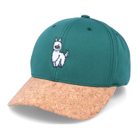 Iconic - Grön adjustable Keps - Cute Llama Lines Spruce/Cork Adjustable @ Hatstore