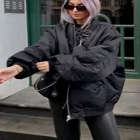 Koreansk modejacka vinter Kvinnor dunrock Casual solid kappa