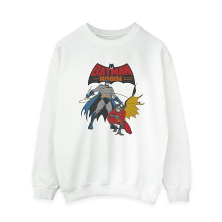 DC Comics Dam/Kvinnor Batman Och Robin Sweatshirt S Vit