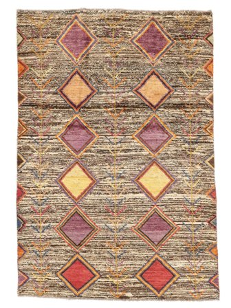 Berber Colourful Vloerkleed Modern Bruin/Oranje (Wol, Afghanistan)