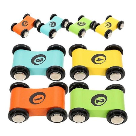 8 stk. Børn Træ Racerbil Legetøj Bord Bilmodel Mini Træ Bil Legetøj Bilbane Træ Bil Figur [HK]