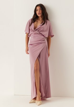Bubbleroom Occasion-Wrap Satin Gown-40