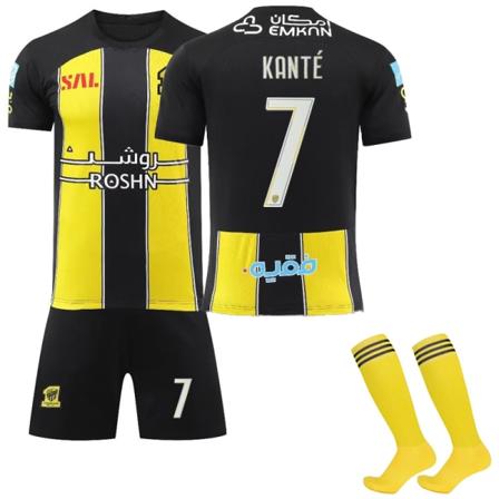23-24 ny Jeddah United hjemmetrøye nr. 9 Benzema nr. 7 Kanter barnedress fotballdrakt NO.7 KANTE 2XL