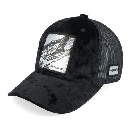 Skillfish - Svart trucker Keps - Kids Grisjävel Silver Youth Black Velvet Trucker @ Hatstore