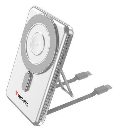Verbatim Charge 'n' Go 2C Power Bank Magnetic Wireless 5000mAh Silver