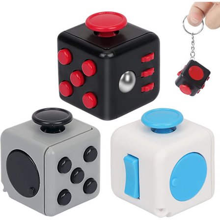 3 stk Fidget Cube-leker, Anti-angst Anti-stress Fidget-leker, Stress Angst Trykkavlastende Leker Flott for Voksne og Barn