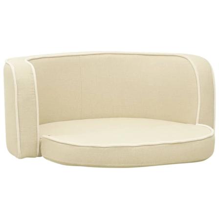 Vidaxl Hundsoffa Vikbar Gräddvit 76x71x30 Cm Linne Tvättbar Dyna Creme