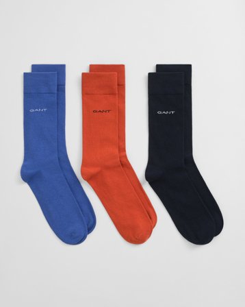 GANT Herren 3er-Pack Weiche Baumwollsocken (40-42) Blau