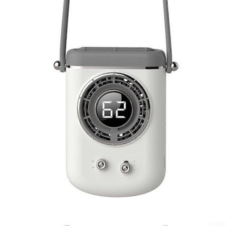 Puettava vyötärö- ja niskatuuletin LED-näytöllä, 3-nopeuksinen tuuli, kevyt, kannettava matkatuuletin 1200mAh/2000mAh akku (FMY)