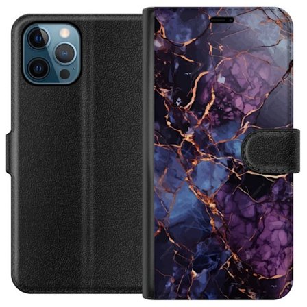 Kompatibelt Plånboksfodral till Apple Apple iPhone 12 Pro Marmor Blå Lila