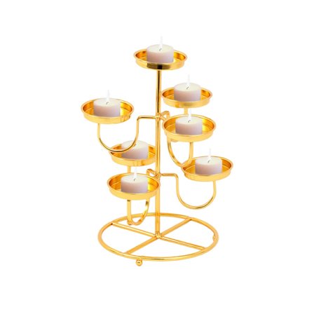 Metal Lysestage 3-lags Lysestager Stand Bord Midterstykker til Soveværelse