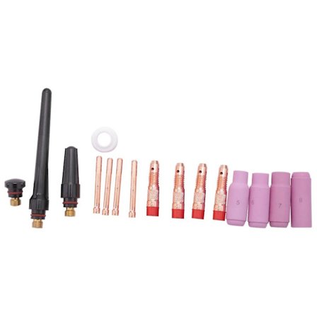 16 stk. Tig svejsebrænder tilbehør dyse kop collet pakning forbrugsstoffer kit Tig svejsebrænder supp