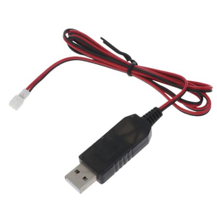 1M USB til 4.2V 1A PH2.0 2-pinners ladekabel for 3.7V oppladbart batteri og mer