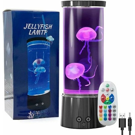 Jellyfish Jellyfish Lampe, 16 Farver Akvarium Lava Lampe KLB