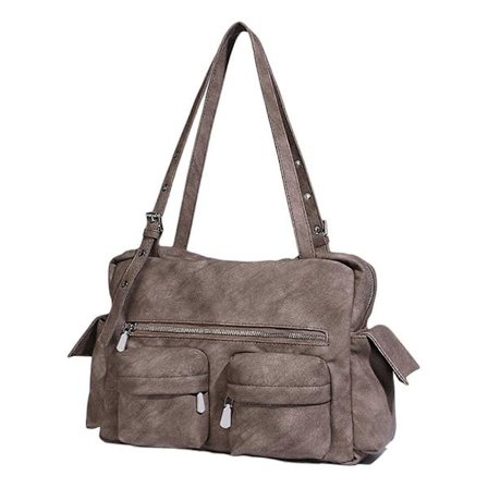 Työlaukku PU-nahkainen olkalaukku naisille, suuri tilavuus, olkalaukku matkoille, töihin tai päivittäiseen työmatkaan, karamellinruskea 