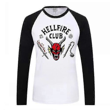 Stranger Things Hellfire Club Grafisk Langærmet T-shirt til Mænd og Kvinder