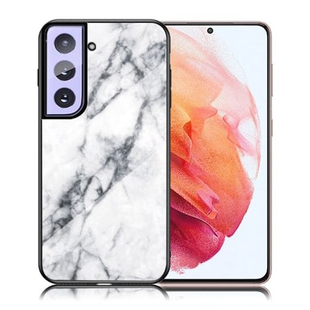 Fantasy Marble Samsung Galaxy S21 suojakuori - Valkoinen marmori