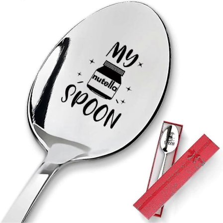 "min Nutella-sked" - Rolig graverad sked i rostfritt stål - Kaffe, glass, Nutella - Födelsedagspresenter till jul och alla hjärtans dag [xh]