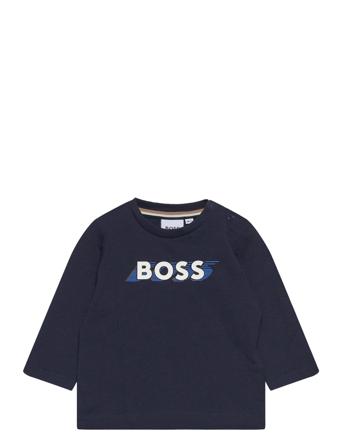 Long Sleeve T-Shirt T-shirts Short-sleeved Marineblå BOSS*Betinget Tilbud