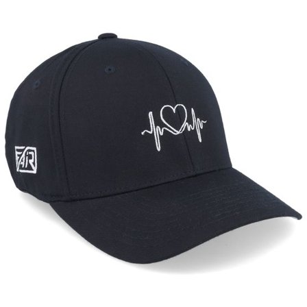 Fair - Svart flexfit Keps - Heart & Heartbeat Black Flexfit @ Hatstore