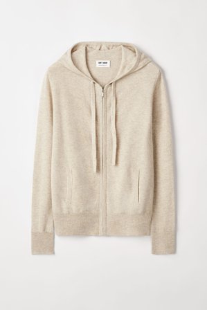 Soft Goat - Zip Hoodie - Women cashmere sweater - XL - Natural Sand