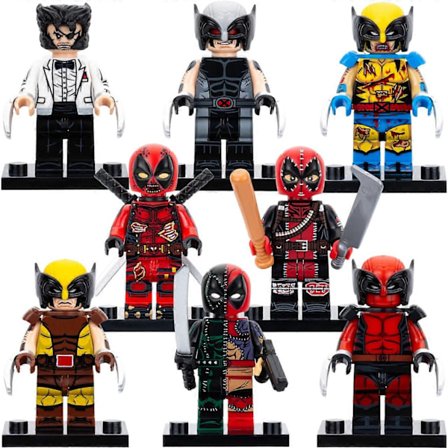 Deadpool X Wolverine Multiverse Variants Minifigursett 2 med Våpen med Tilbehør {Db}
