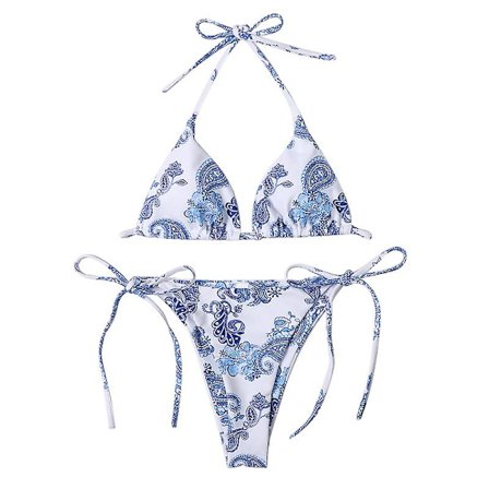 Damhängare Knytkant Triangel Bikini Noose Bikini Baddräkt Baddräkt