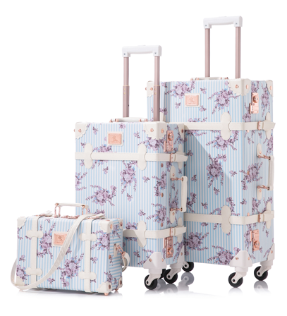 Uniwalker Koffert Retro Blomster-Blå 20"