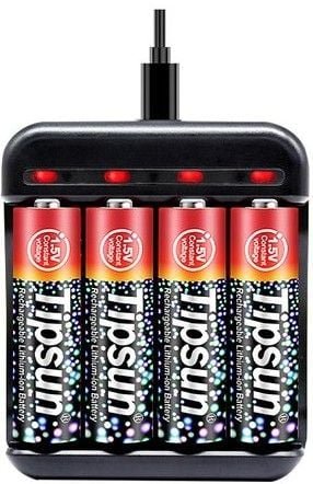 Tipsun 1.5V AA Uppladdningsbara Lithium-ion