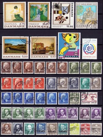 Danmark - Frimærkepakke 297 forskellige - Stemplet