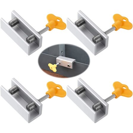 Liukuikkunalukot 4 kpl Liukuoven lohkot Säädettävä alumiini