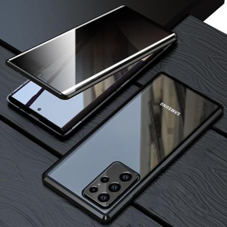 S23 Ultra -yksityisyyden suoja magneettinen kotelo, kaksipuolinen luottamuksellinen kotelo vakoilun esto magneetti-adsorptio metallirunko karkaistu 