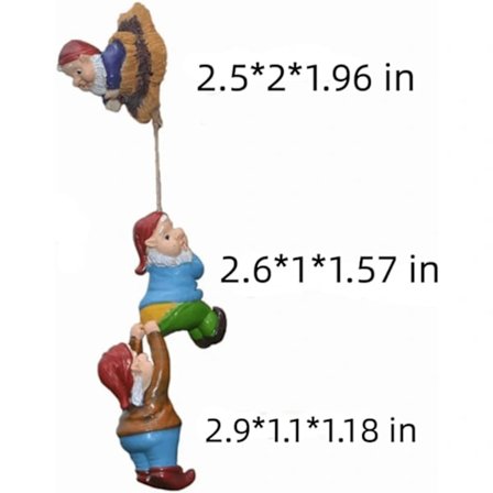 Utendørs hagegnomstatue, klatretau hagegnomstatue, hagedekorasjonstilbehør i harpiks for plen, balkong, uteplass