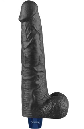 Rechargeable Vibrating Dildo Black 27,2 cm Dildo med vibrator - Blushme.se