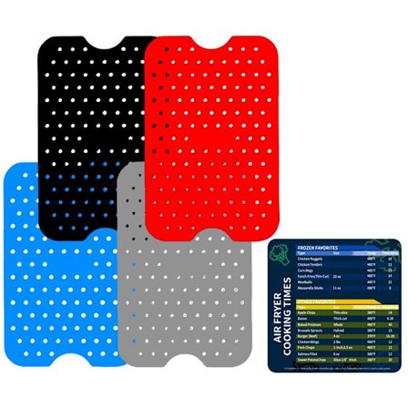 Dubbel korg Air Fryer Liner, återanvändbar Air Fryer Liner med magnetisk fuskplatta med dubbla zoner, för Ninja Foodi XL FG551 Grill