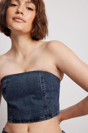 NA-KD Haut en jean - Crop tops - Bleu - EU 32