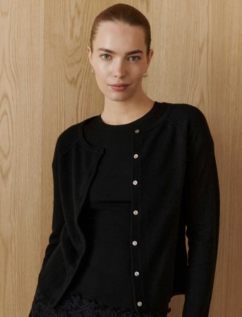 Rosemunde Rwlaica Cashmere Ls O-Neck Raglan C - Black - XL