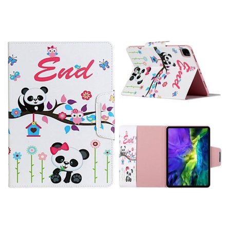 Mønsterudskrivning Flip Cover Læder Stand Tablet Shell iPad Pro 11-tommer (2020) / (2022) / (2021) - Panda Og Ugle