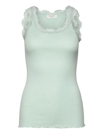 Rwbabette Sl U-Neck Long Lace Top Green Rosemunde