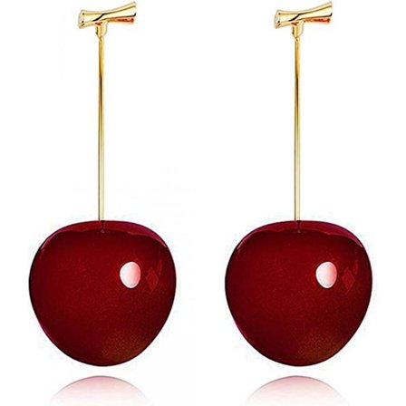 Håndlavede Kreative Letvægts Frugter Øreringe Forgyldt Sød Og Charmerende Kirsebær Kvaster Hængende Dråbe Øreringe Til Kvinder Piger