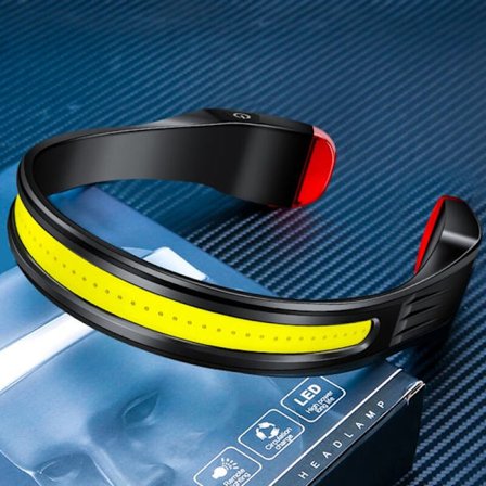 Oppladbar hodelykt, kraftig LED fiskelykt med sterkt lys med rødt baklys