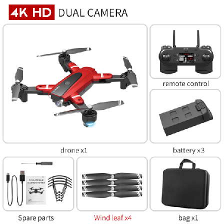 HJ68 Vikbar Drönare WiFi RC Quadcopter 4K 120° Vidvinkelkamera Höjdhållning