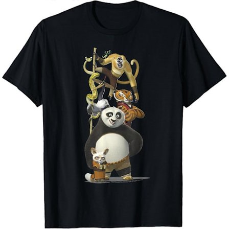 Kung Fu Panda Po og De Fantastiske Fem Portrett T-skjorte TX0632