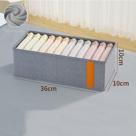Klær Oppbevaringsboks Undertøy Oppbevaringsskuff GRÅ S-36X10X10CM