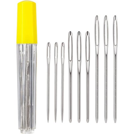 9 stk. Garnnål Syning Nål Tyk Syning Nål Læder, ZQKLA